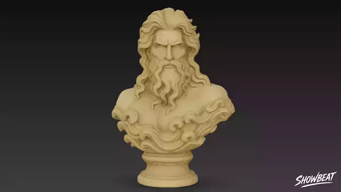 Greek God Poseidon Bust