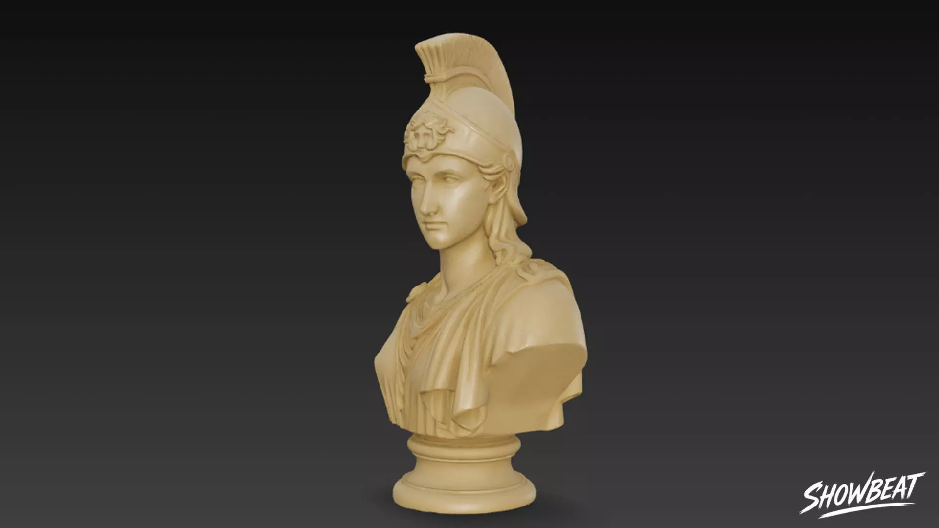 Greek Goddess Athena Bust Low-poly 3D model_1