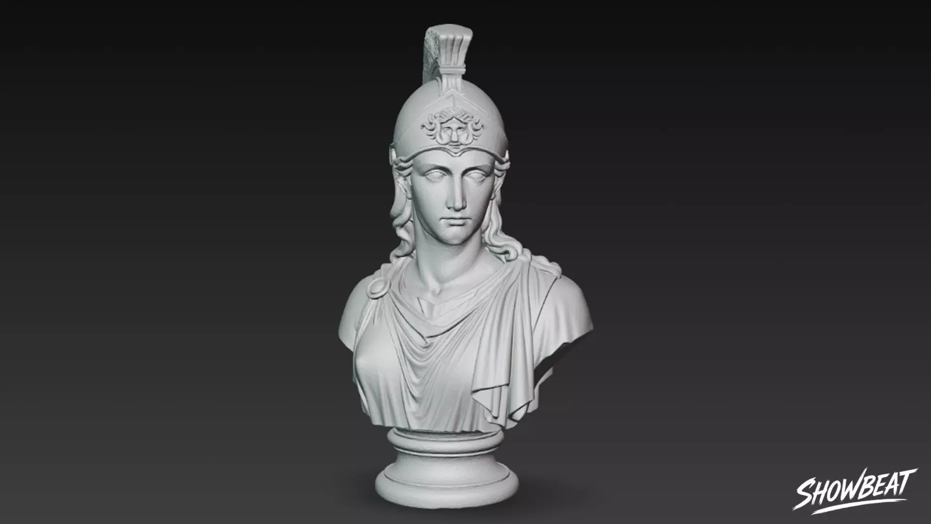 Greek Goddess Athena Bust Low-poly 3D model_8
