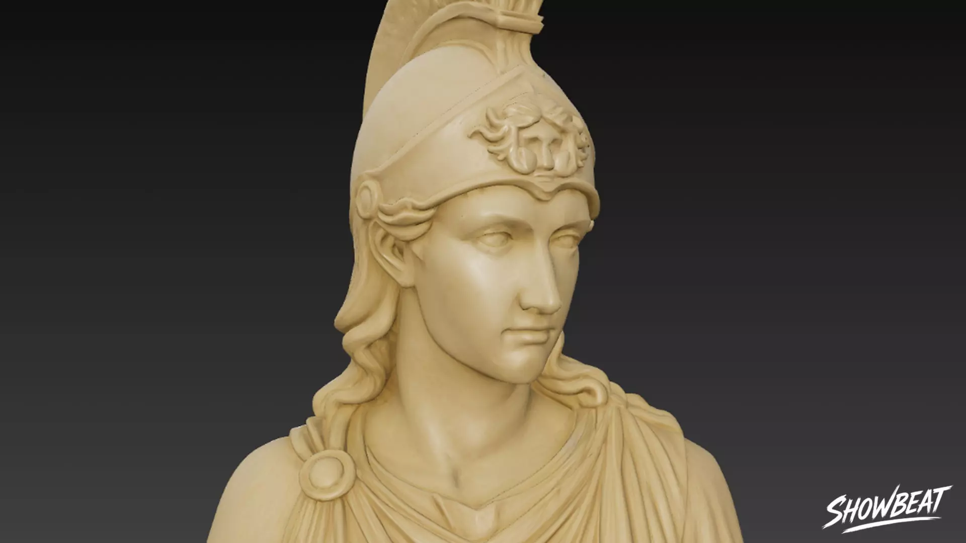Greek Goddess Athena Bust Low-poly 3D model_5