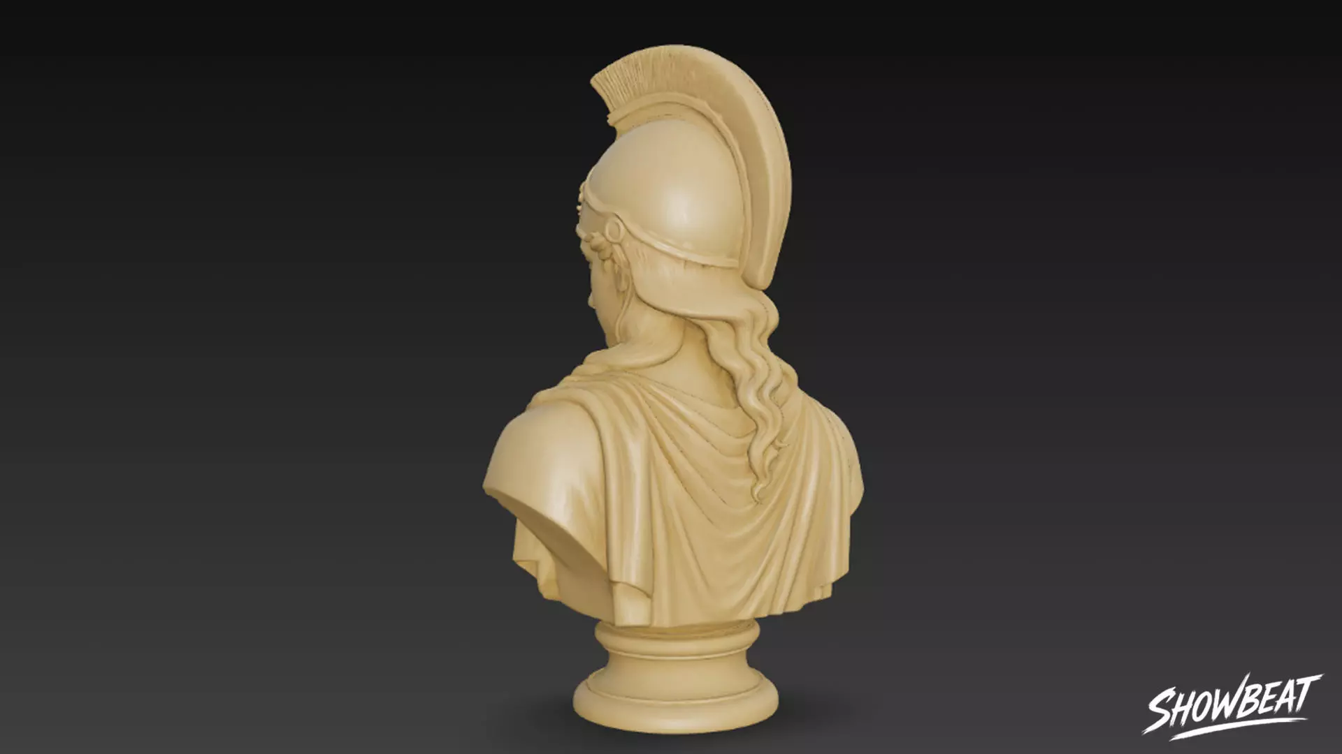Greek Goddess Athena Bust Low-poly 3D model_2