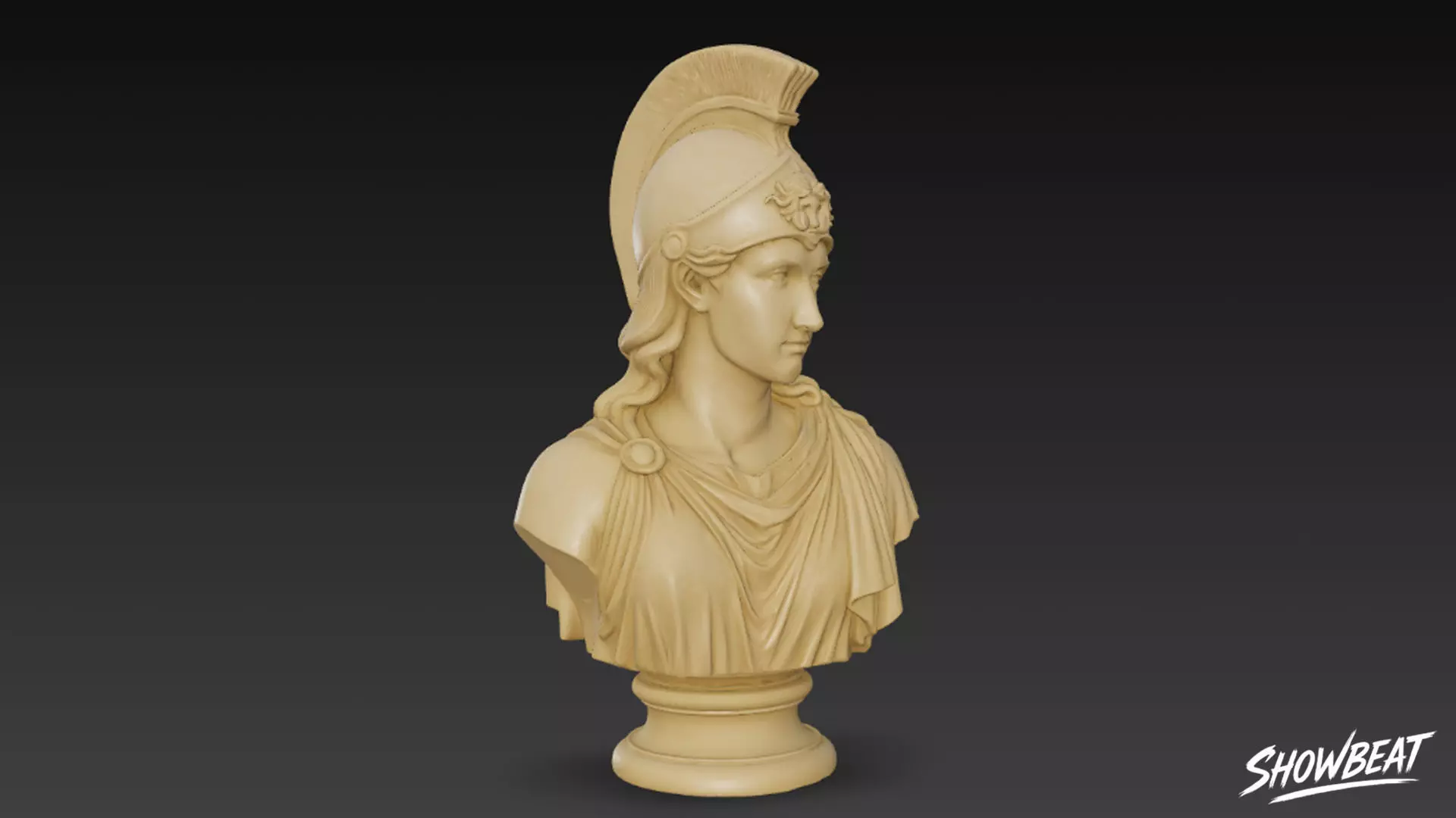 Greek Goddess Athena Bust Low-poly 3D model_4