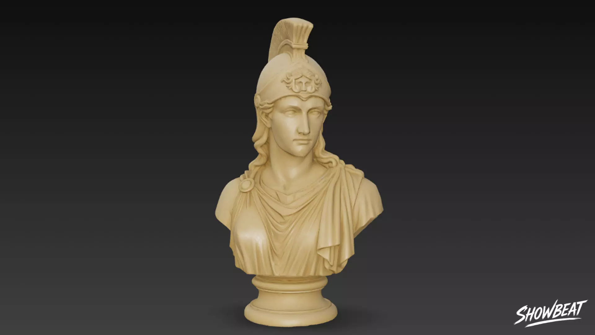 Greek Goddess Athena Bust Low-poly 3D model_0