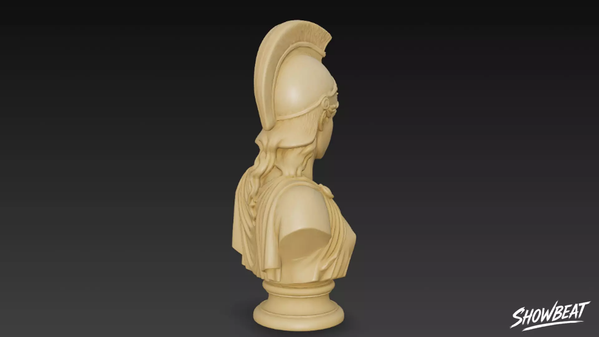 Greek Goddess Athena Bust Low-poly 3D model_3