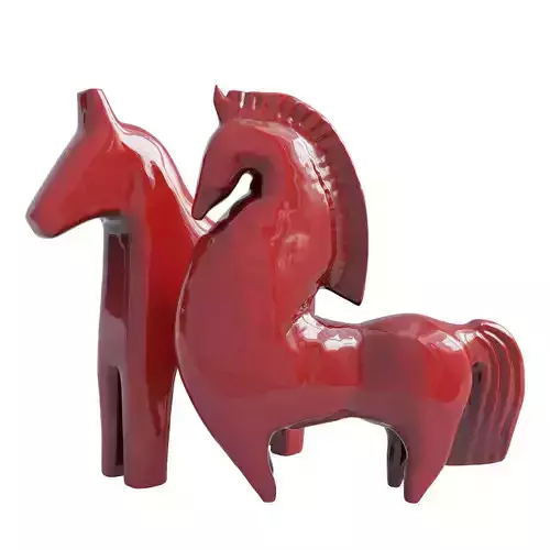 Figurine of a horse red
