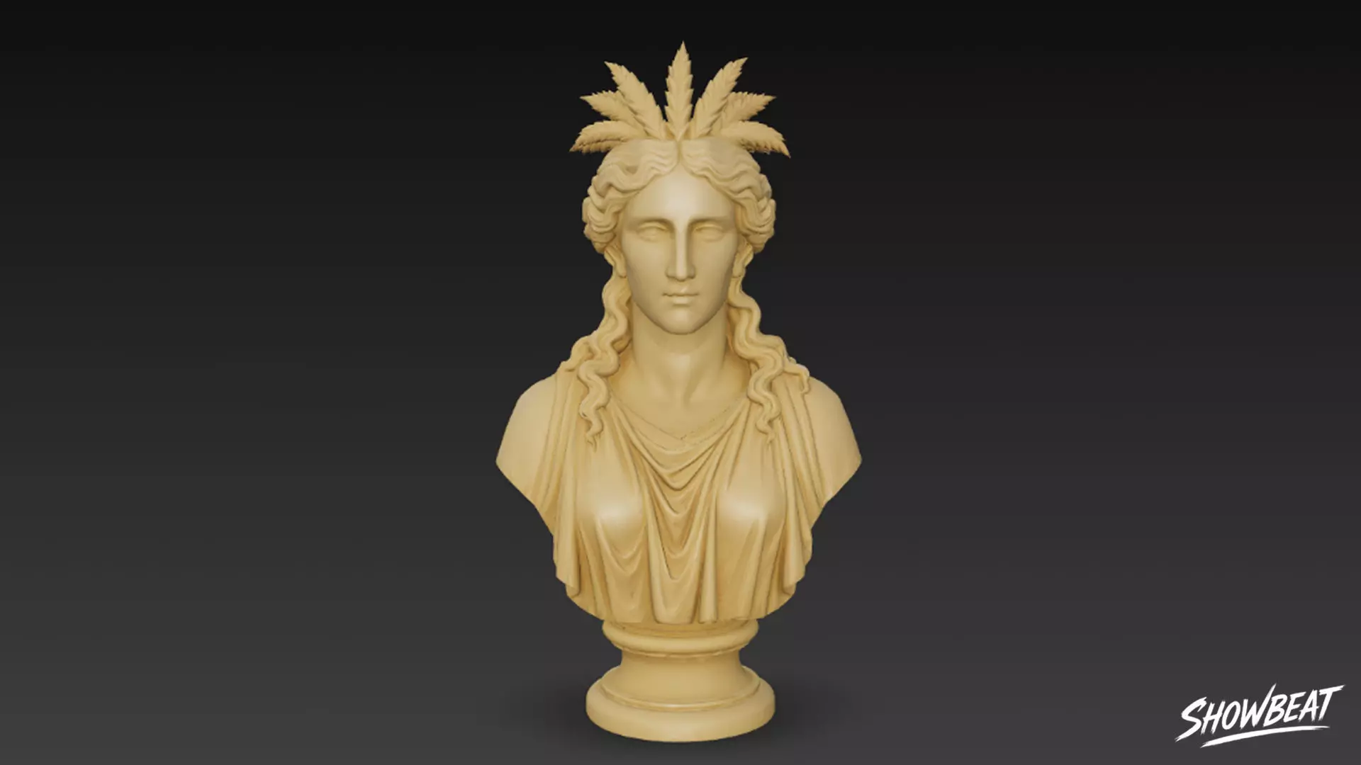 Greek God Dionysus Bust Low-poly 3D model_0