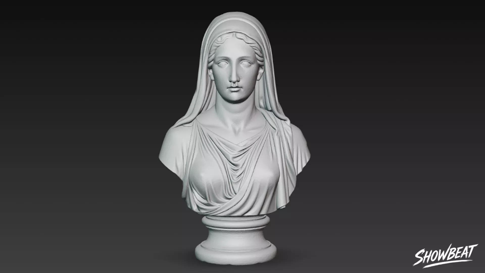 Greek Goddess Hestia Bust Low-poly 3D model_8