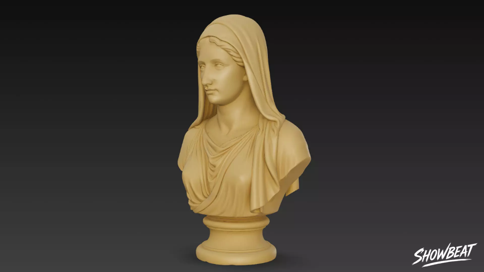 Greek Goddess Hestia Bust Low-poly 3D model_1