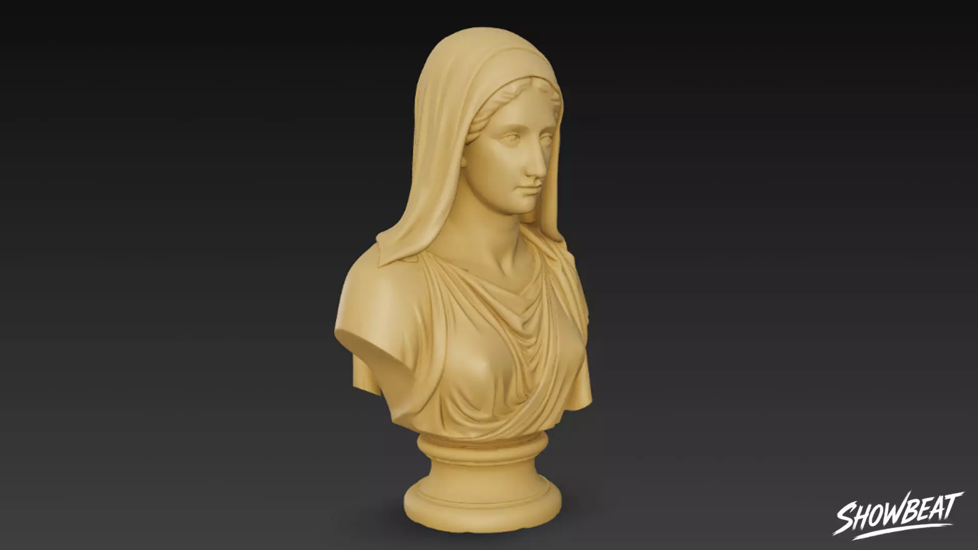 Greek Goddess Hestia Bust Low-poly 3D model_4
