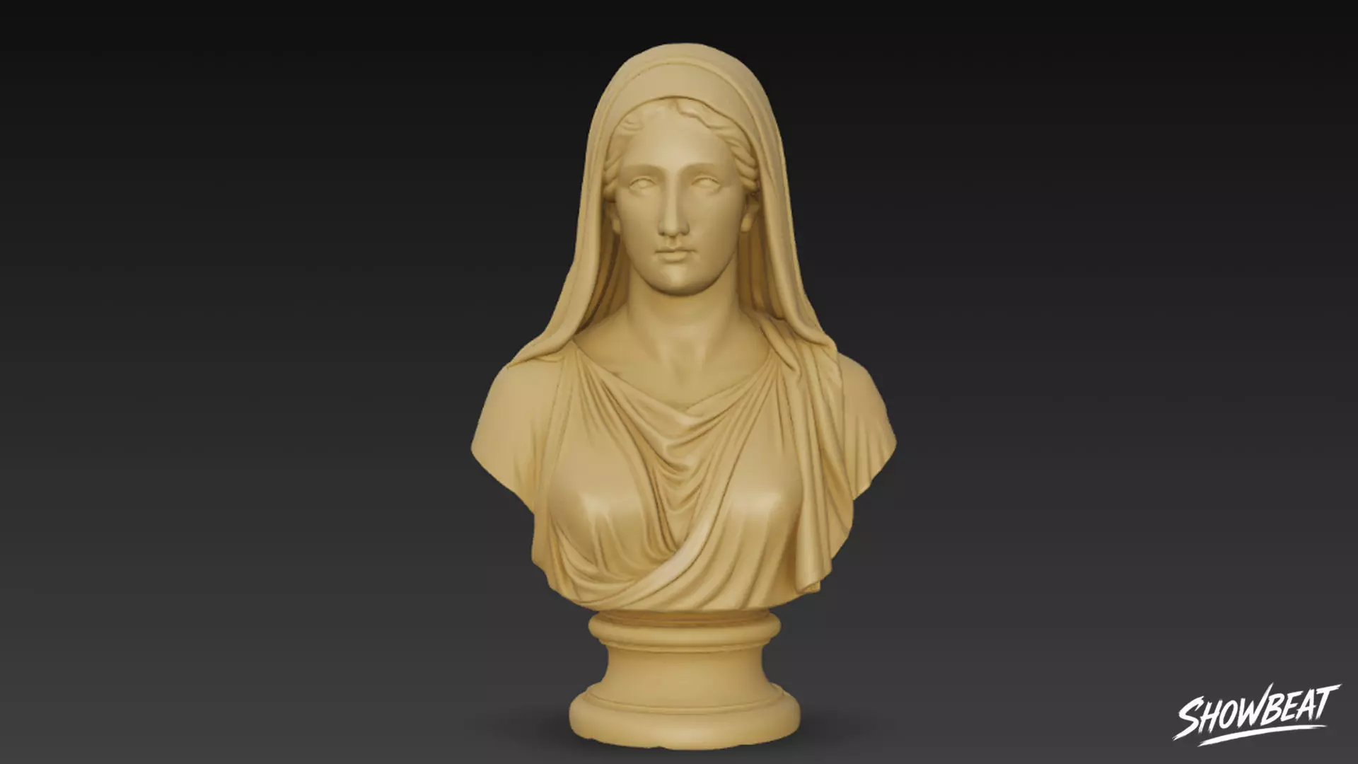 Greek Goddess Hestia Bust Low-poly 3D model_0