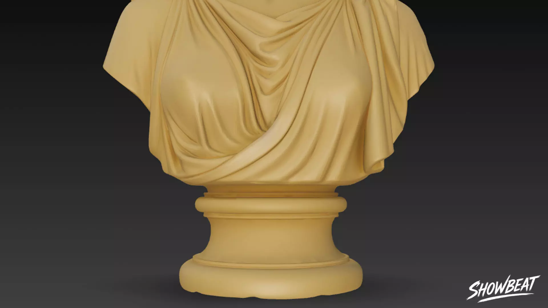Greek Goddess Hestia Bust Low-poly 3D model_6