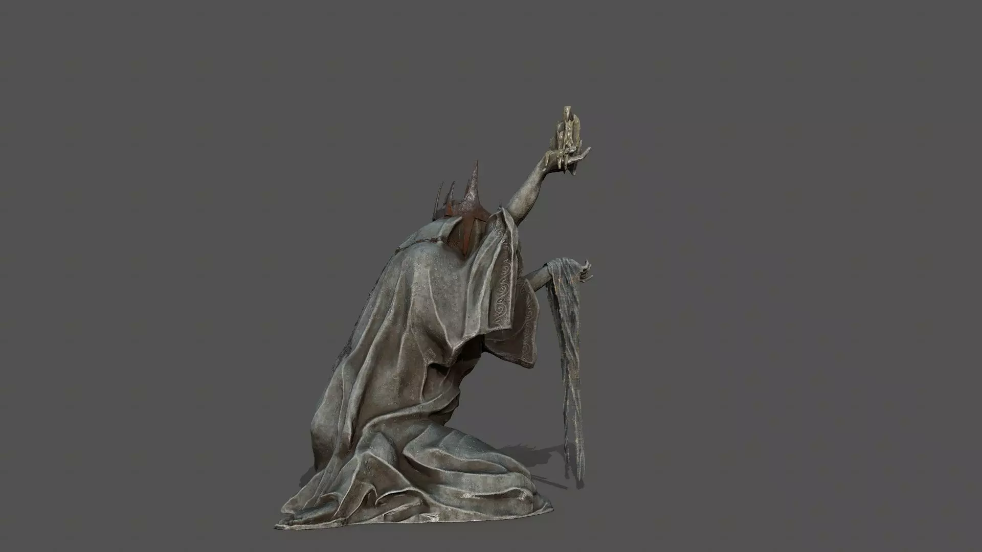 Dark Woman 1 Low-poly 3D model_9