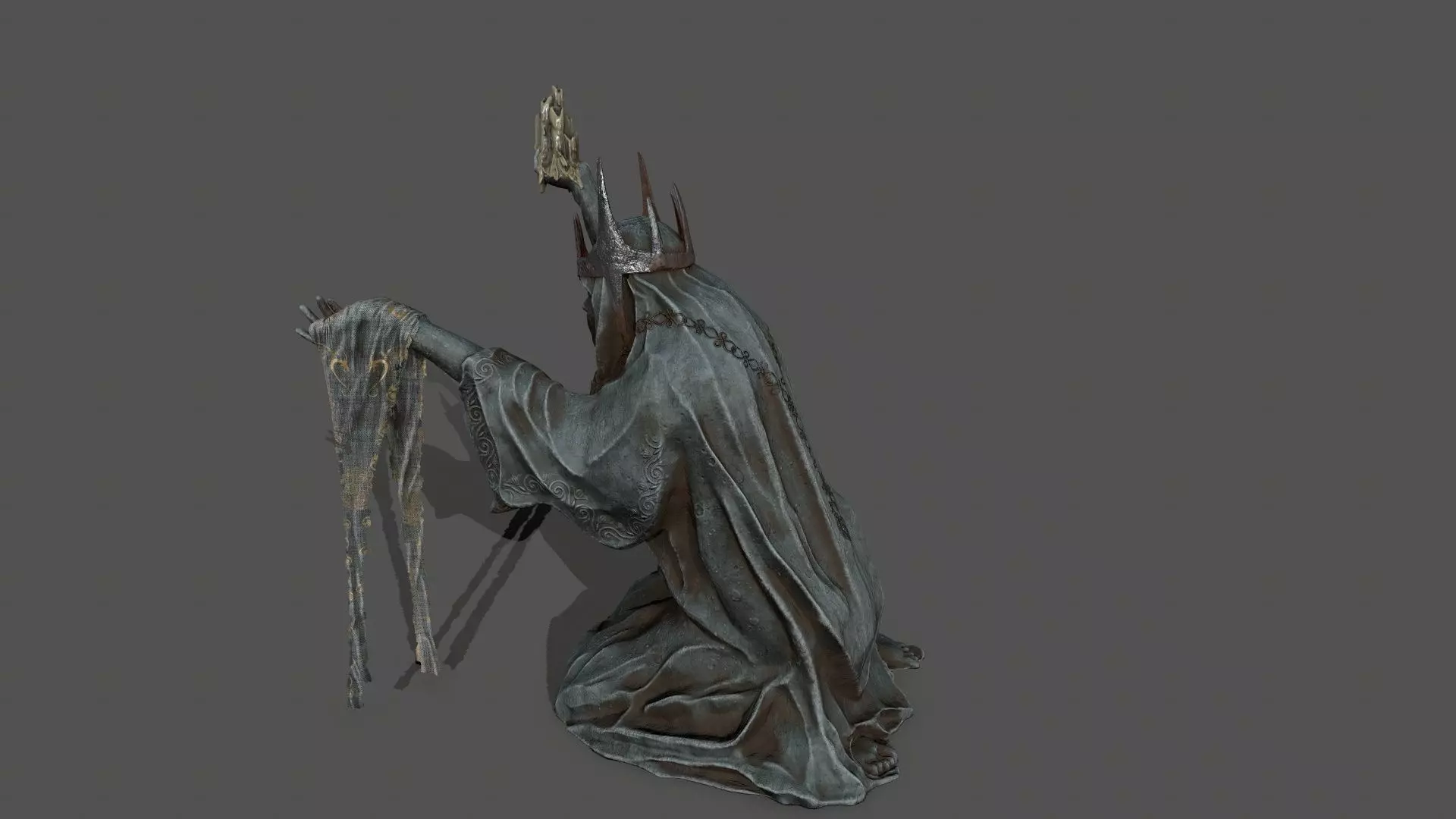 Dark Woman 1 Low-poly 3D model_20