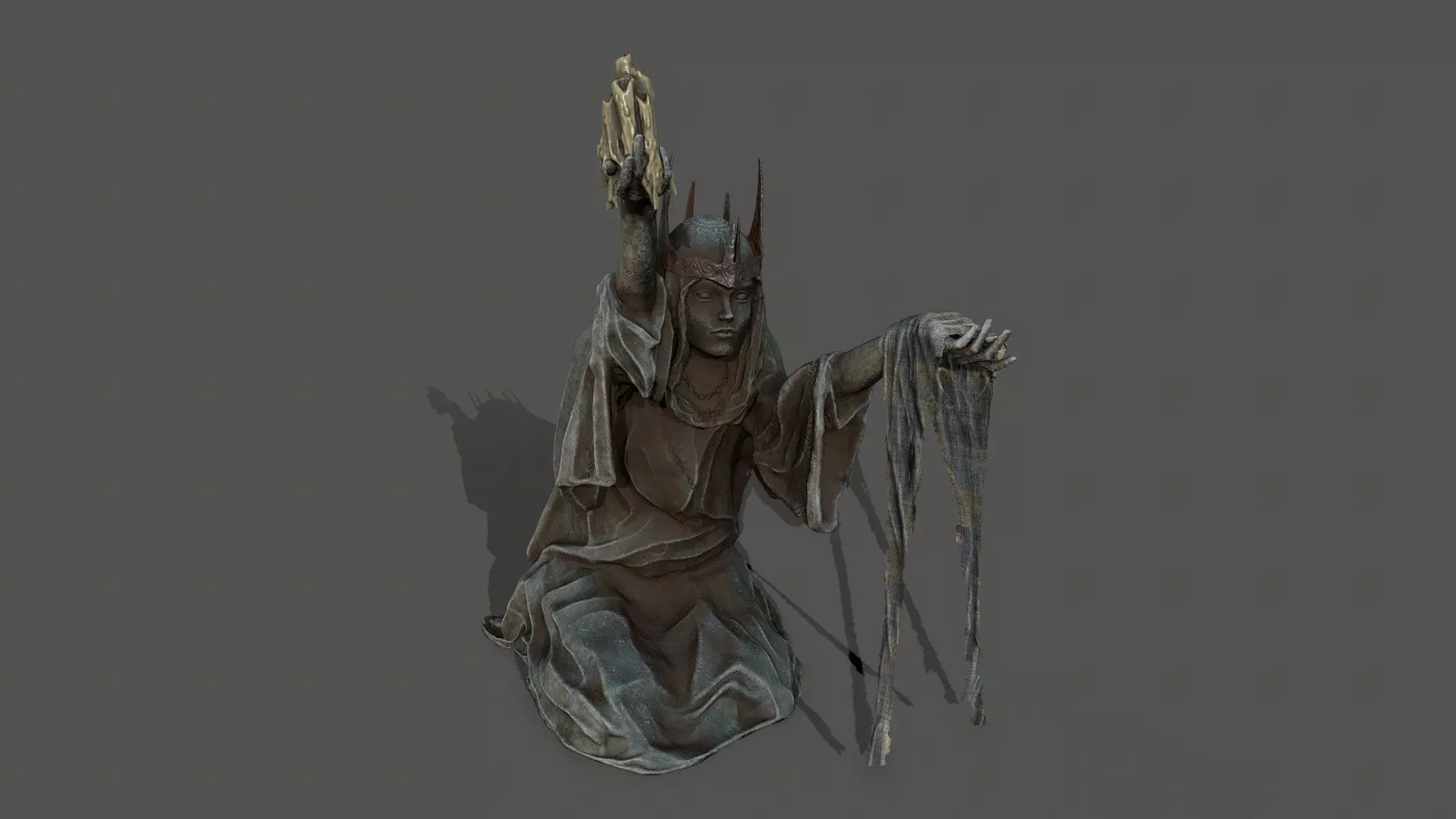 Dark Woman 1 Low-poly 3D model_12