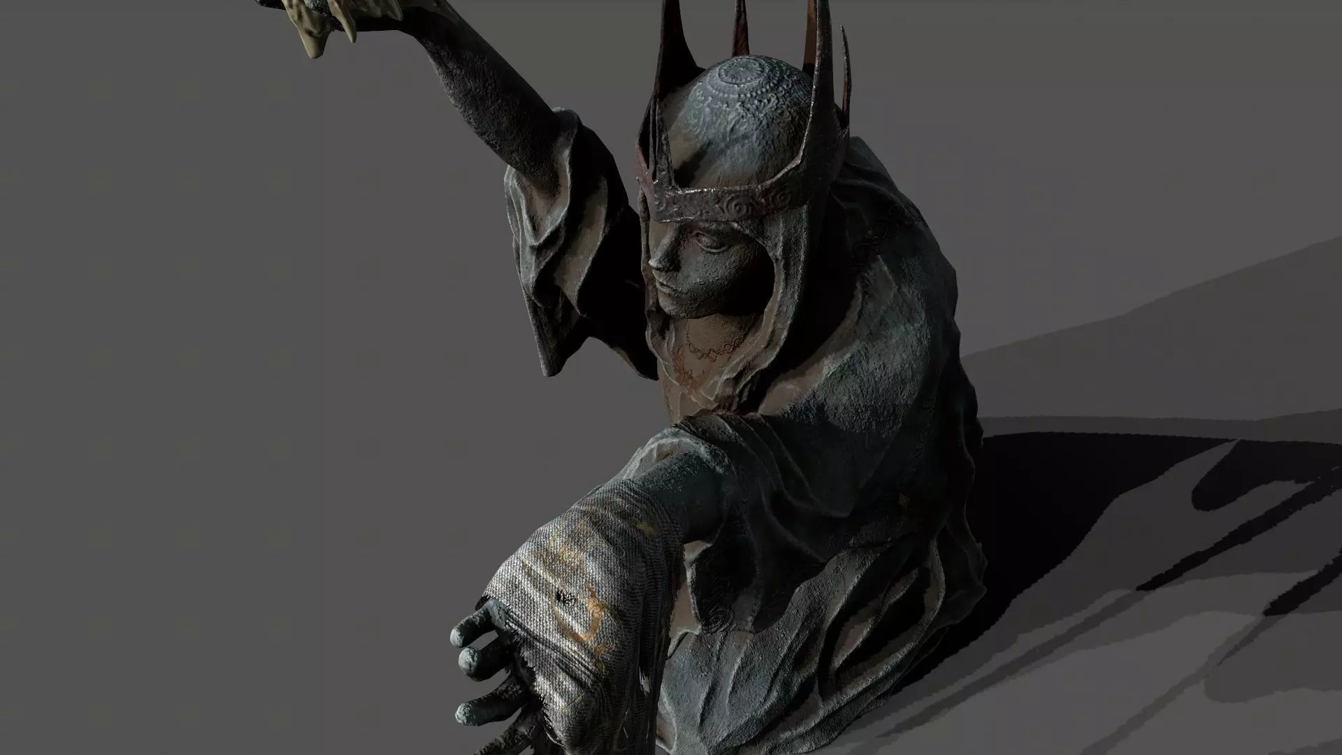 Dark Woman 1 Low-poly 3D model_16