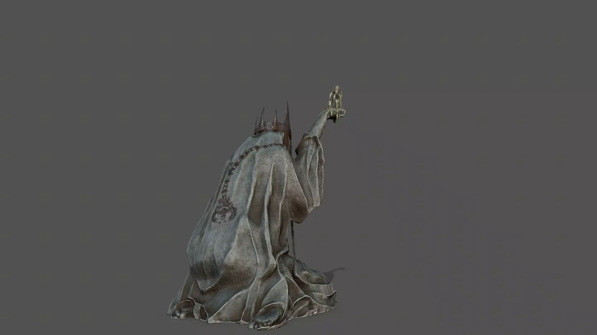 Dark Woman 1 Low-poly 3D model_8