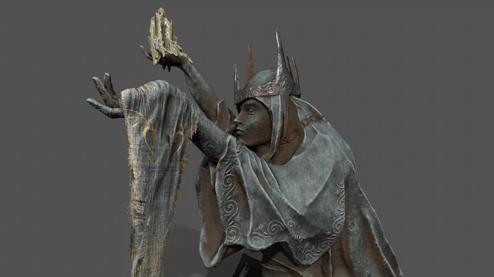 Dark Woman 1 Low-poly 3D model_13