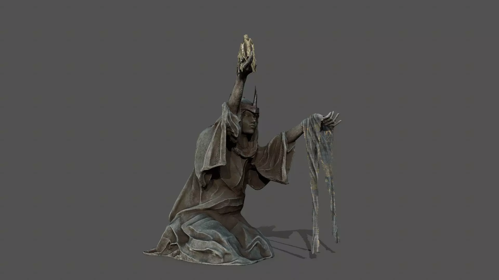 Dark Woman 1 Low-poly 3D model_10