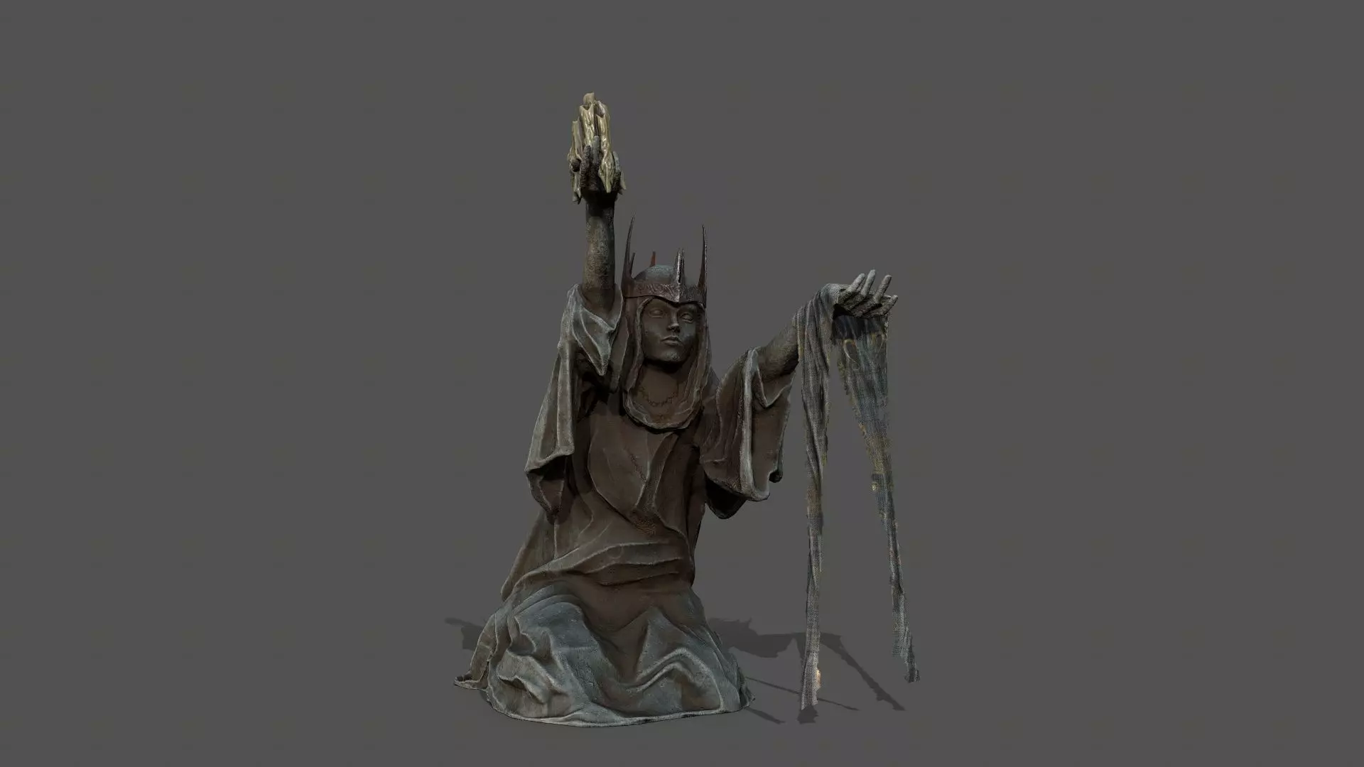 Dark Woman 1 Low-poly 3D model_11