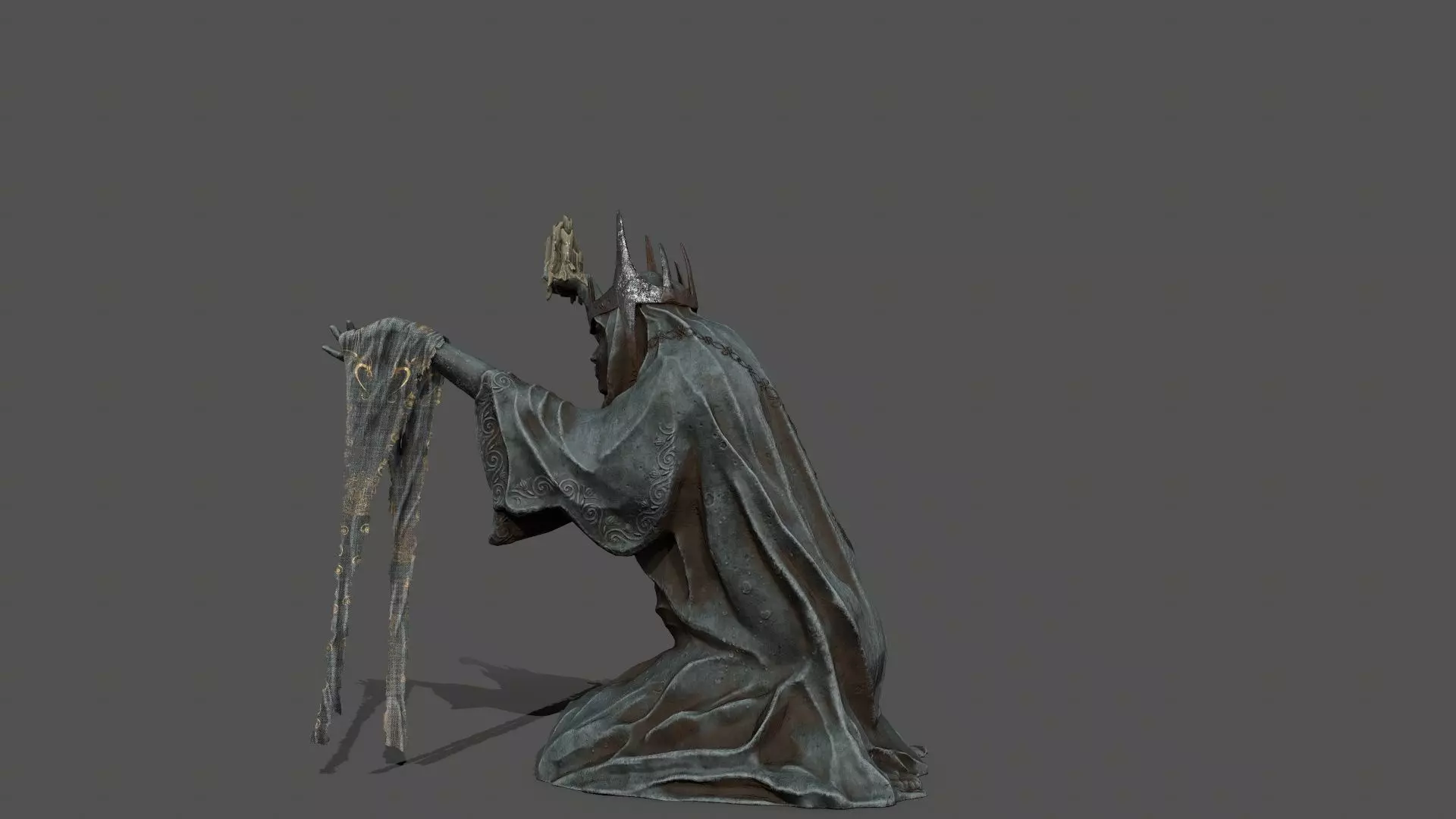 Dark Woman 1 Low-poly 3D model_5