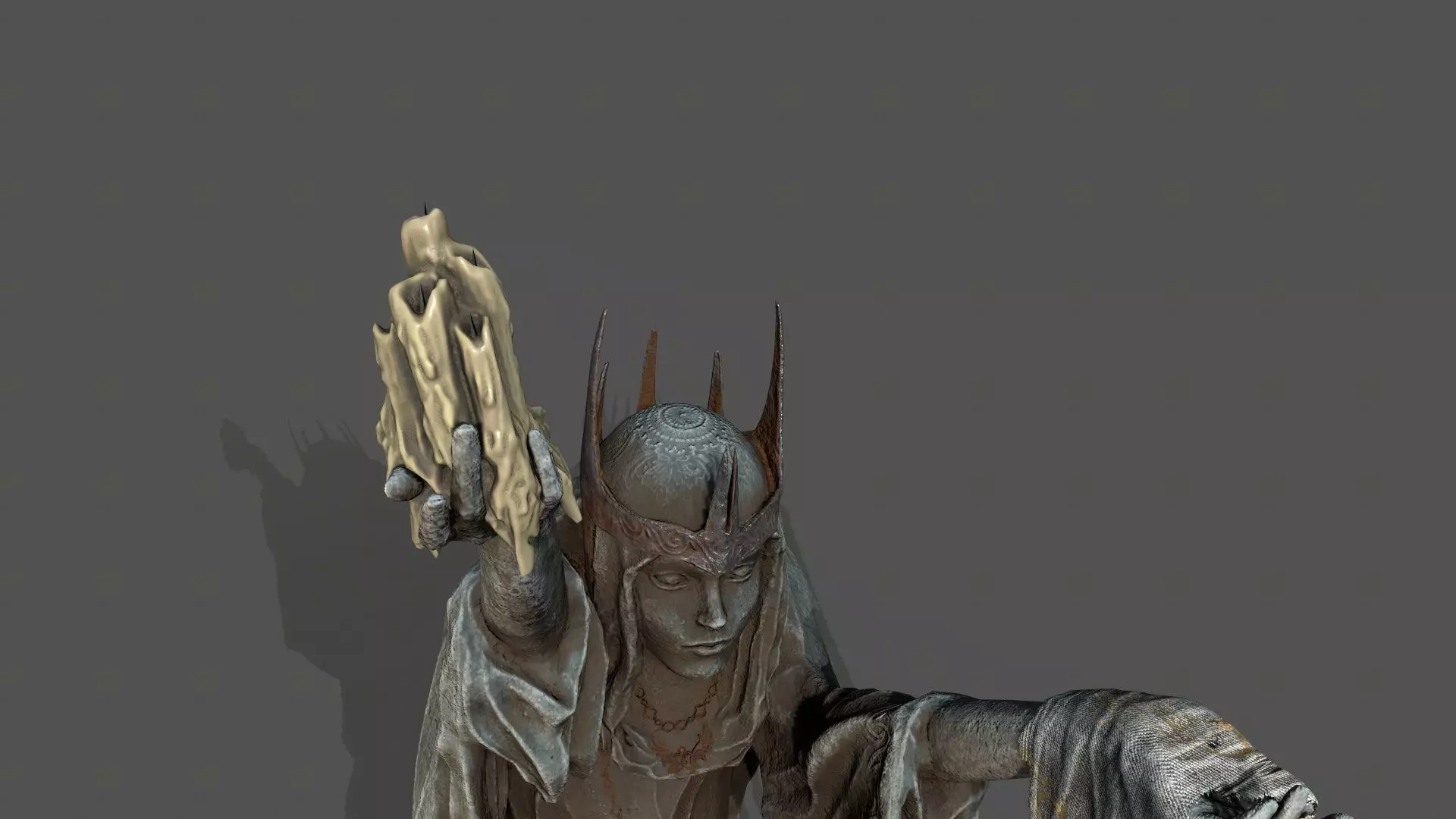 Dark Woman 1 Low-poly 3D model_17