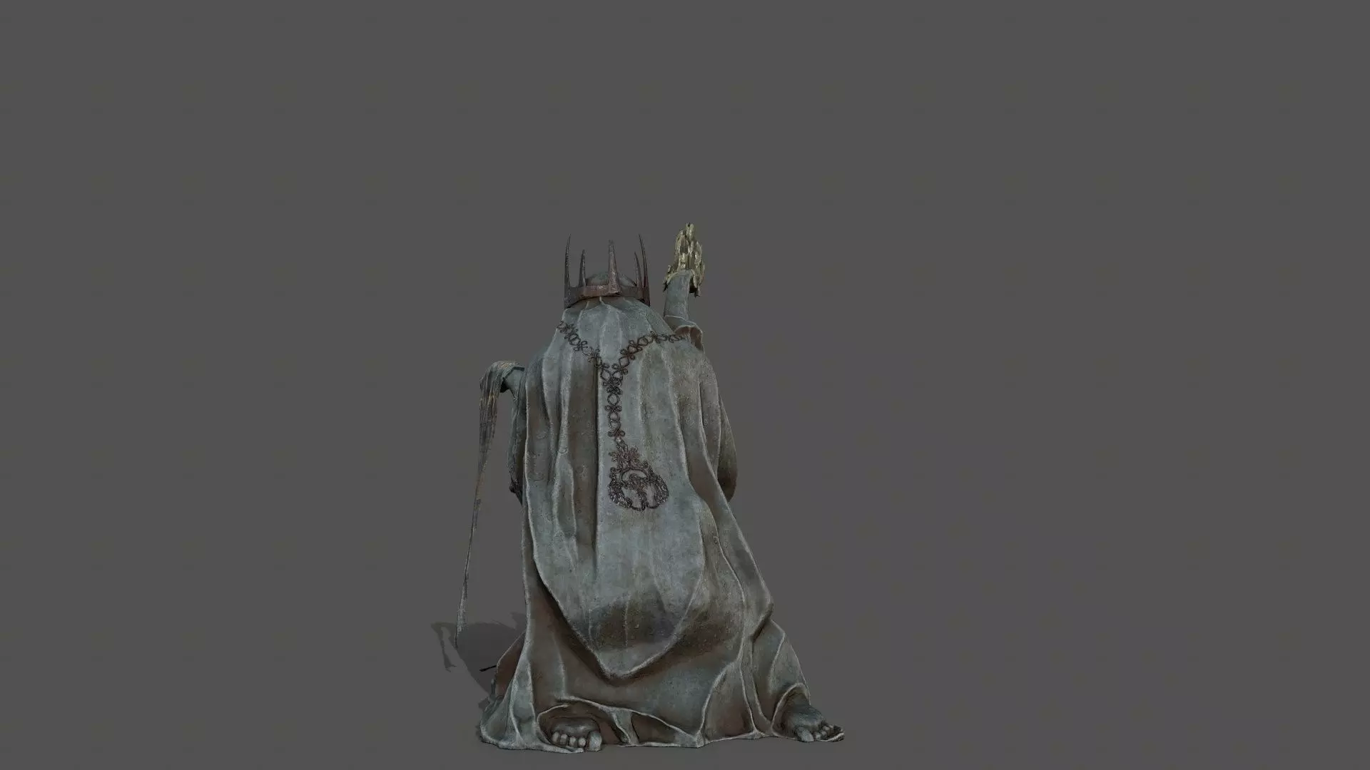 Dark Woman 1 Low-poly 3D model_7