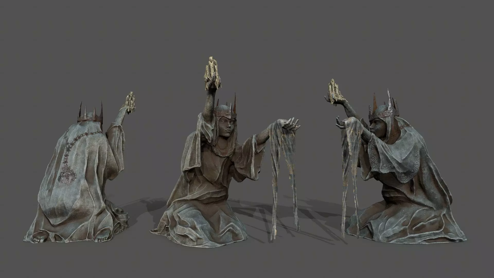 Dark Woman 1 Low-poly 3D model_0