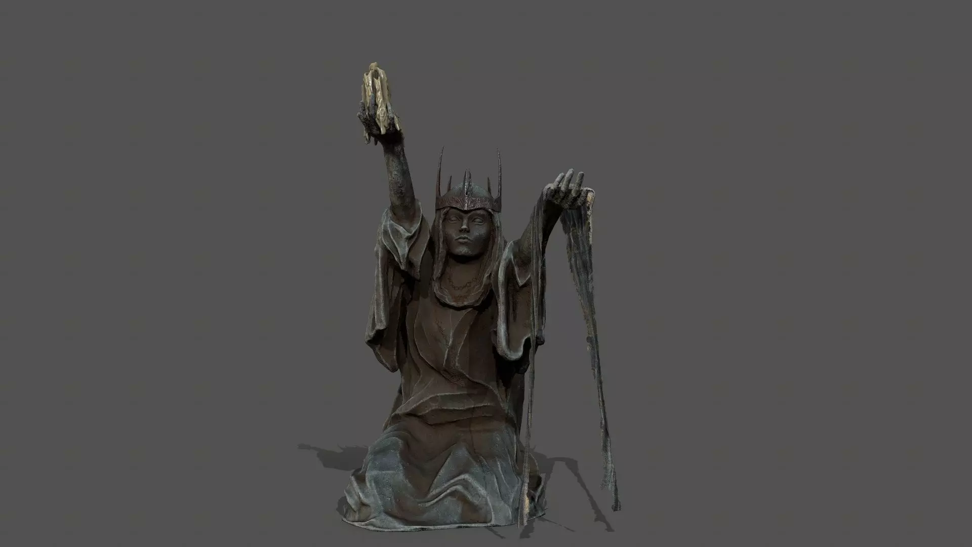 Dark Woman 1 Low-poly 3D model_2