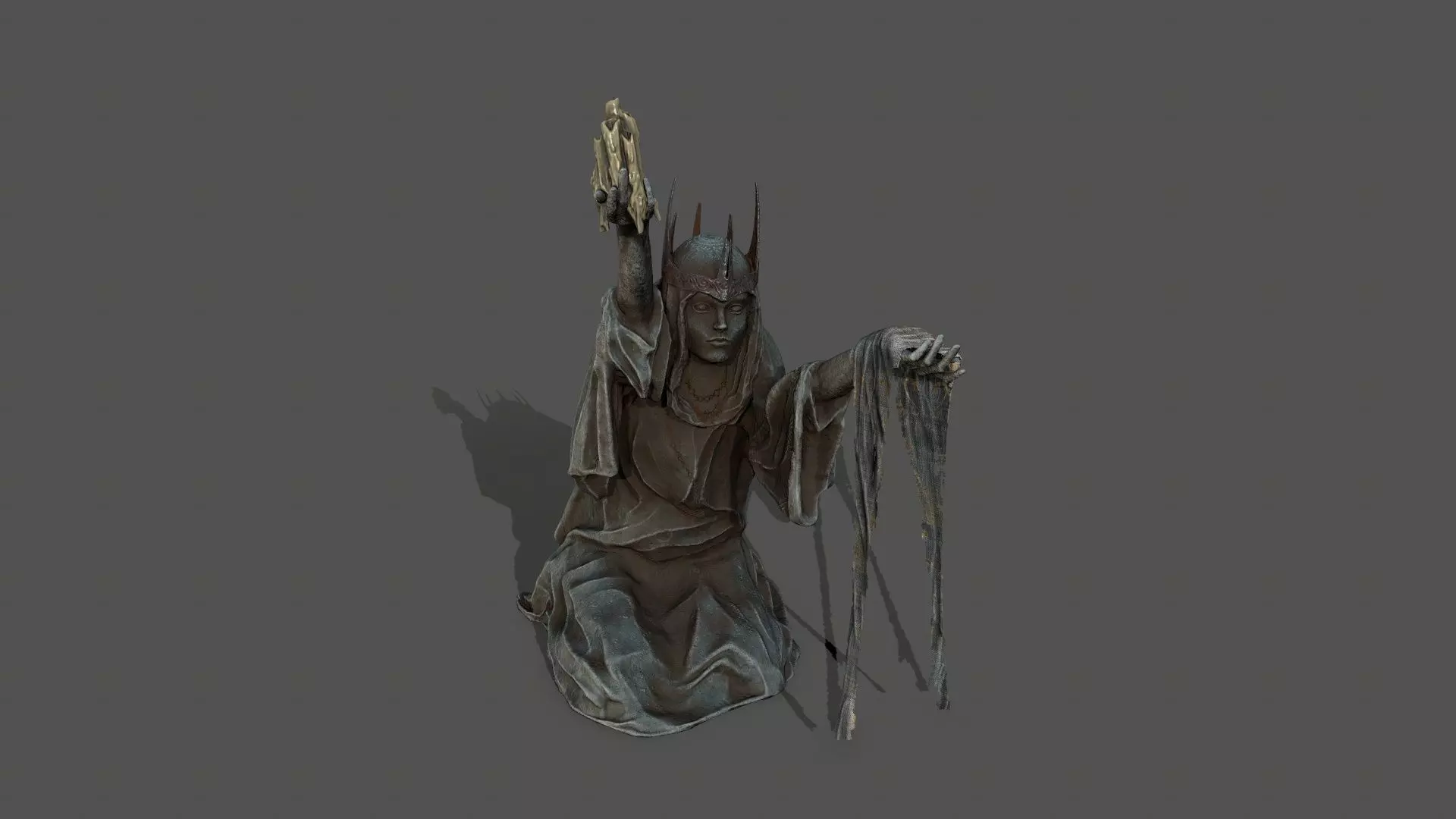 Dark Woman 1 Low-poly 3D model_24