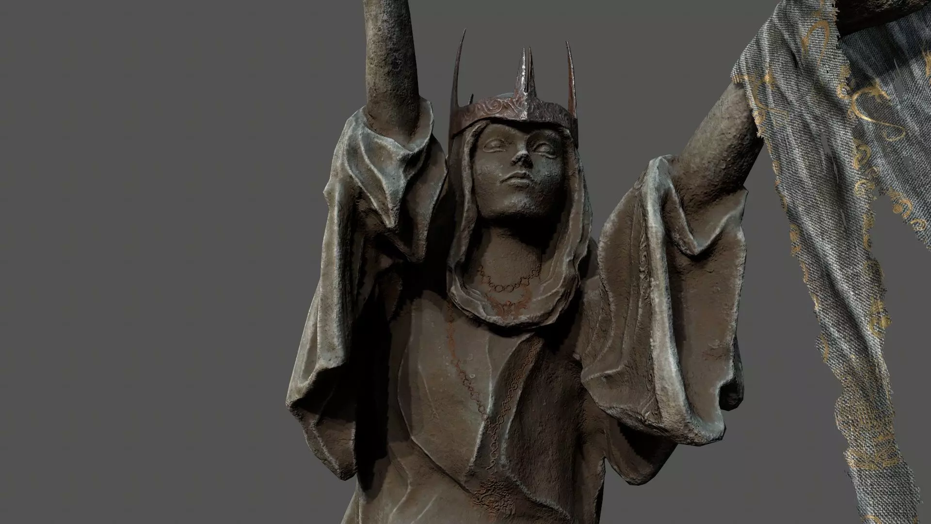 Dark Woman 1 Low-poly 3D model_15