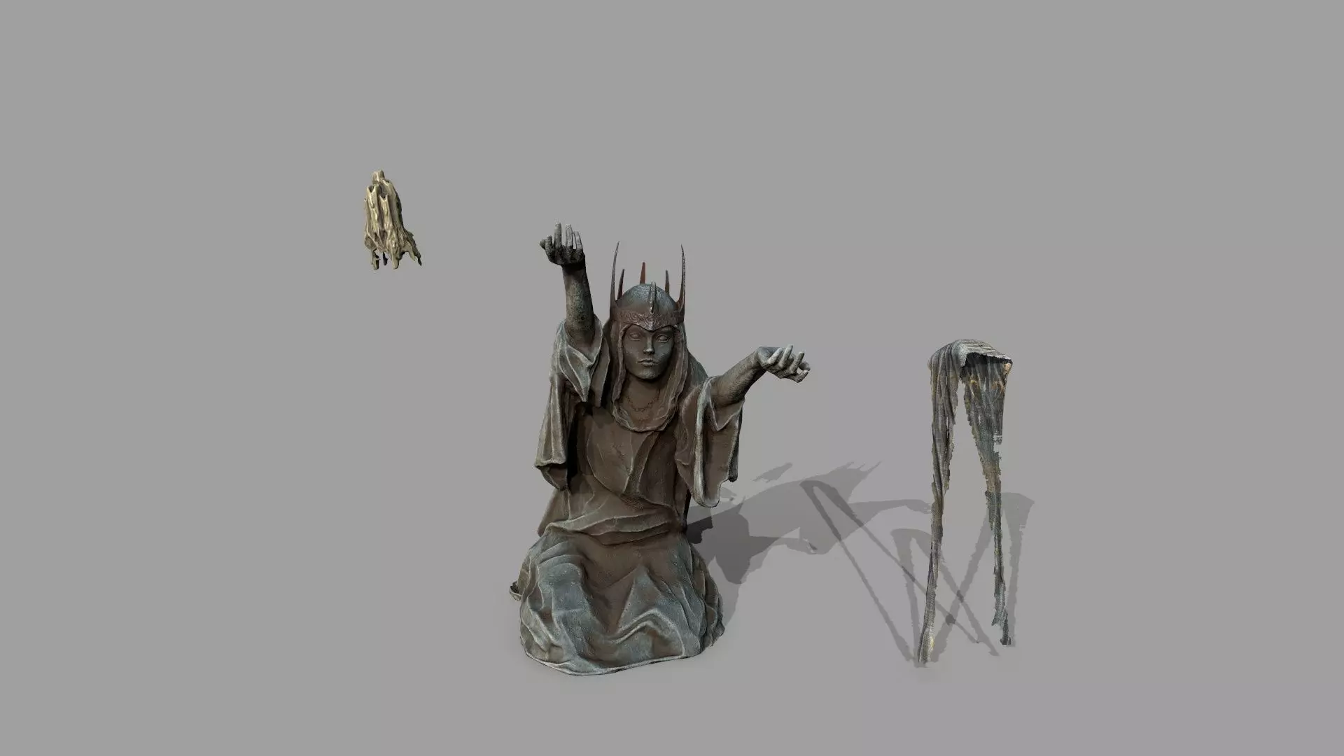 Dark Woman 1 Low-poly 3D model_25