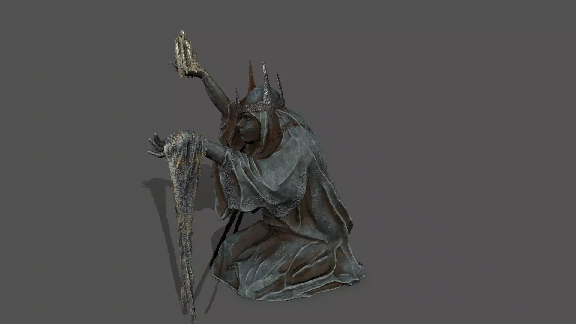 Dark Woman 1 Low-poly 3D model_19