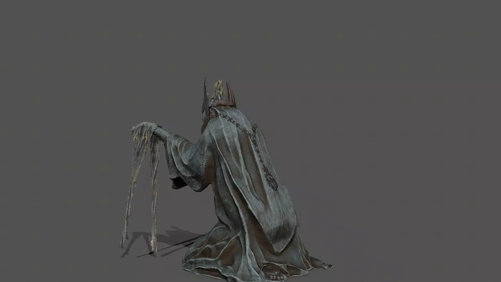 Dark Woman 1 Low-poly 3D model_6