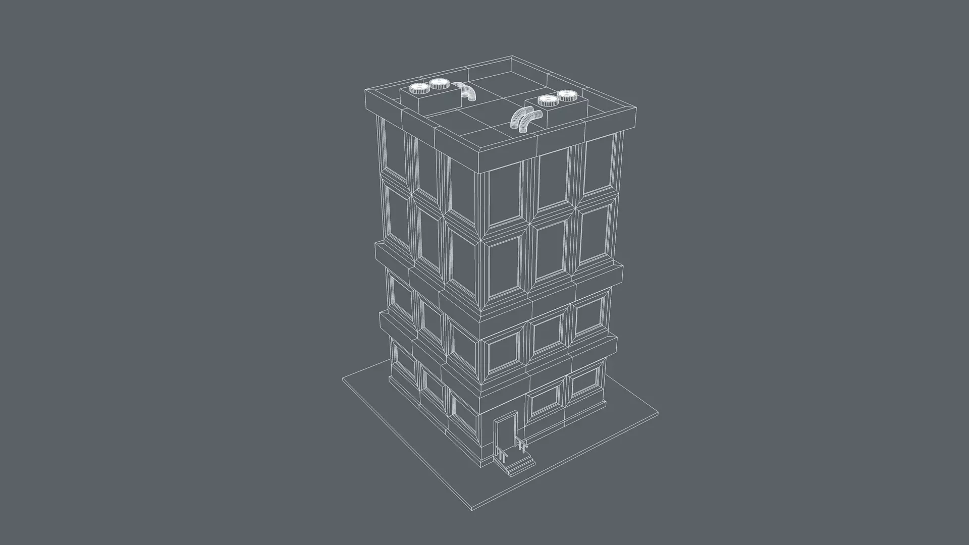 Cartoon House Low-poly 3D model_15