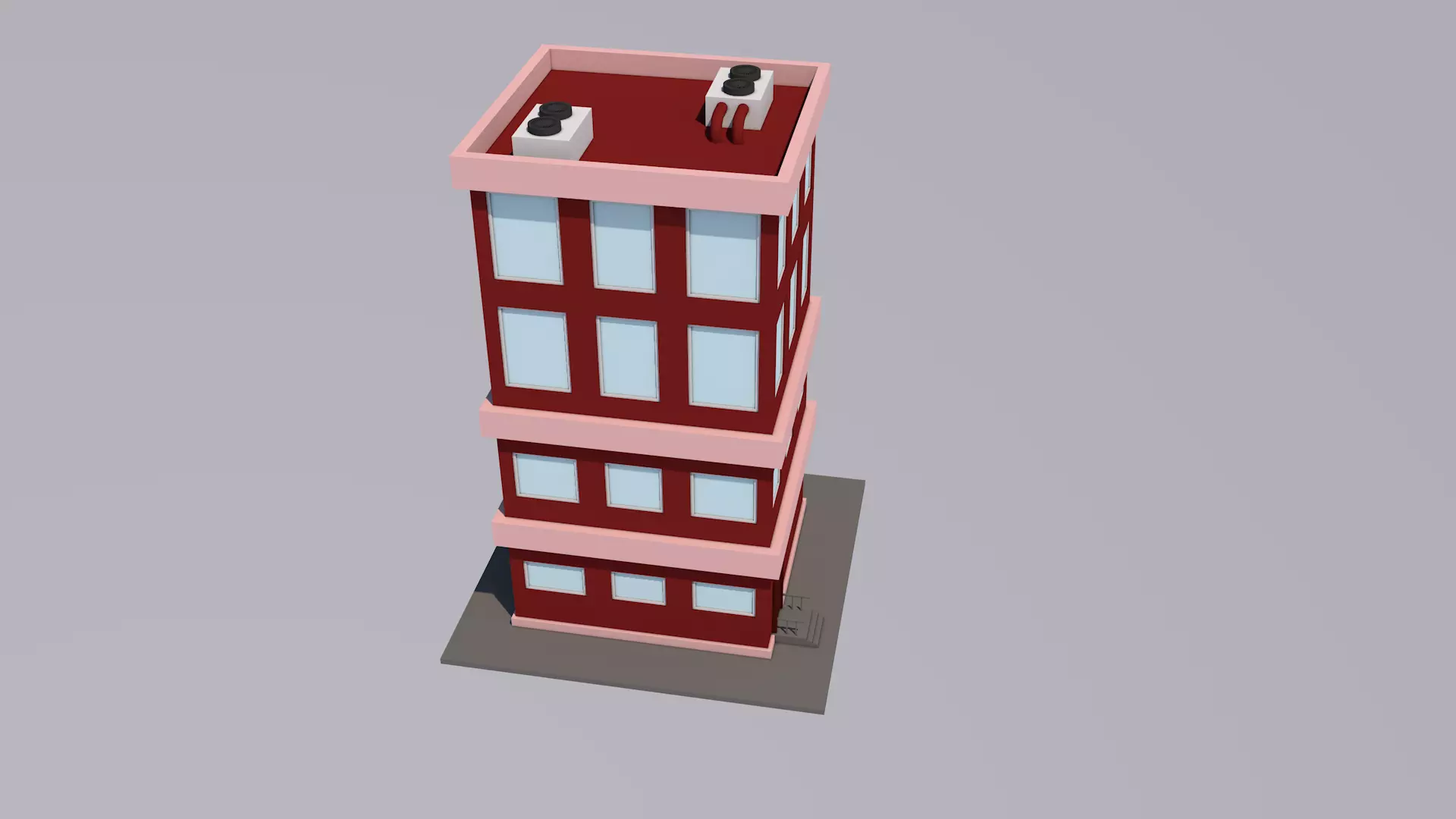 Cartoon House Low-poly 3D model_6