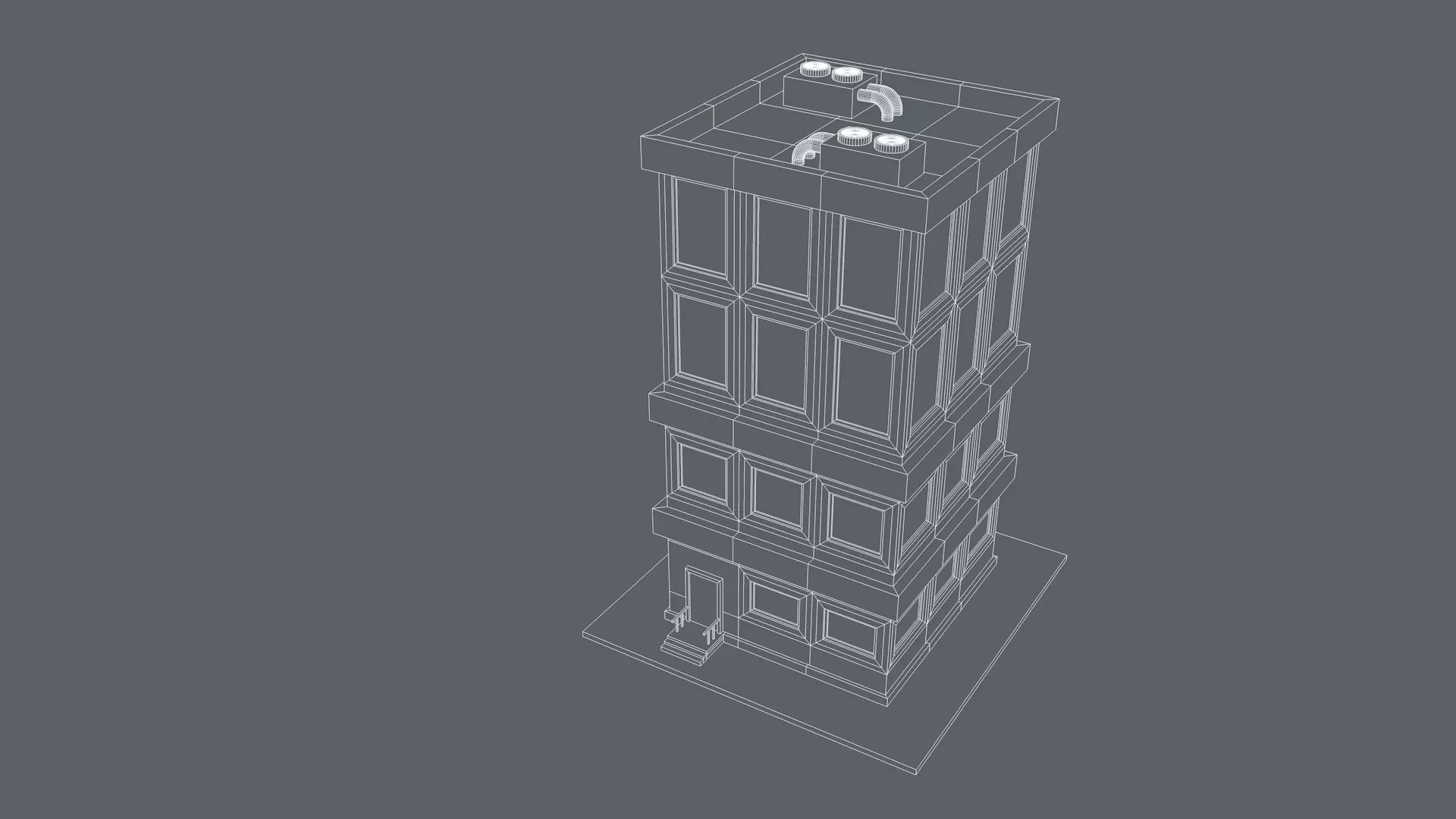 Cartoon House Low-poly 3D model_10