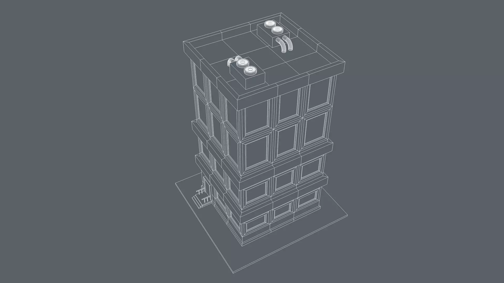 Cartoon House Low-poly 3D model_11