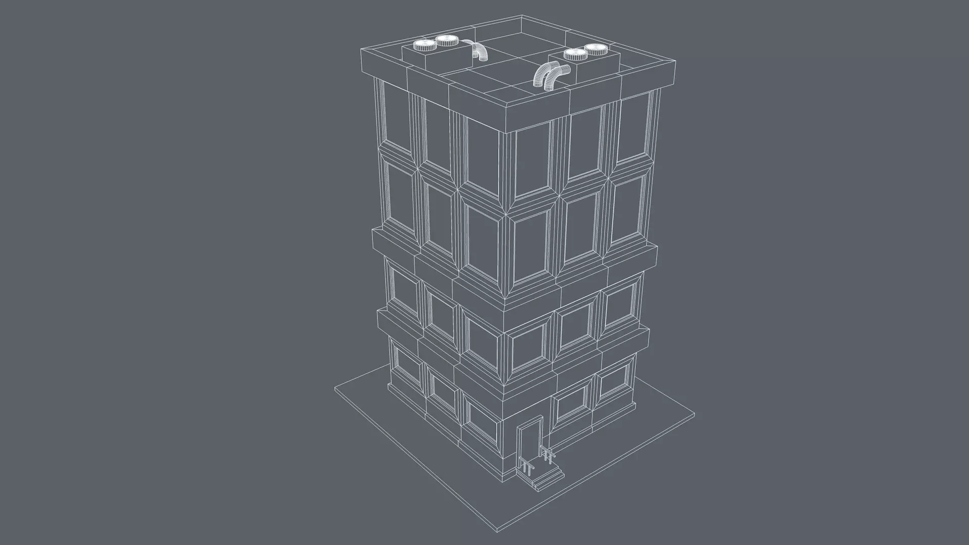 Cartoon House Low-poly 3D model_8