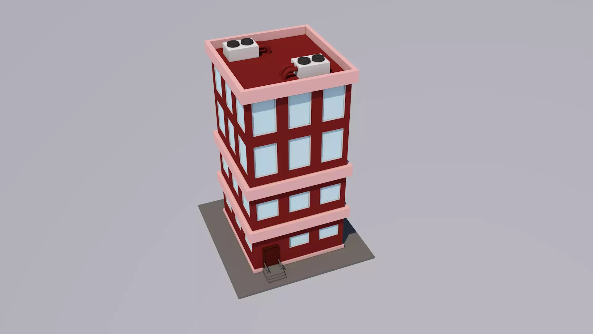Cartoon House Low-poly 3D model_5