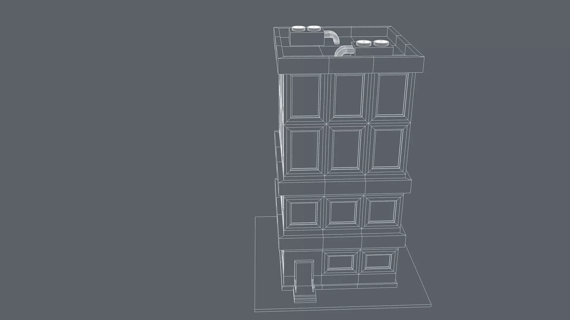 Cartoon House Low-poly 3D model_9