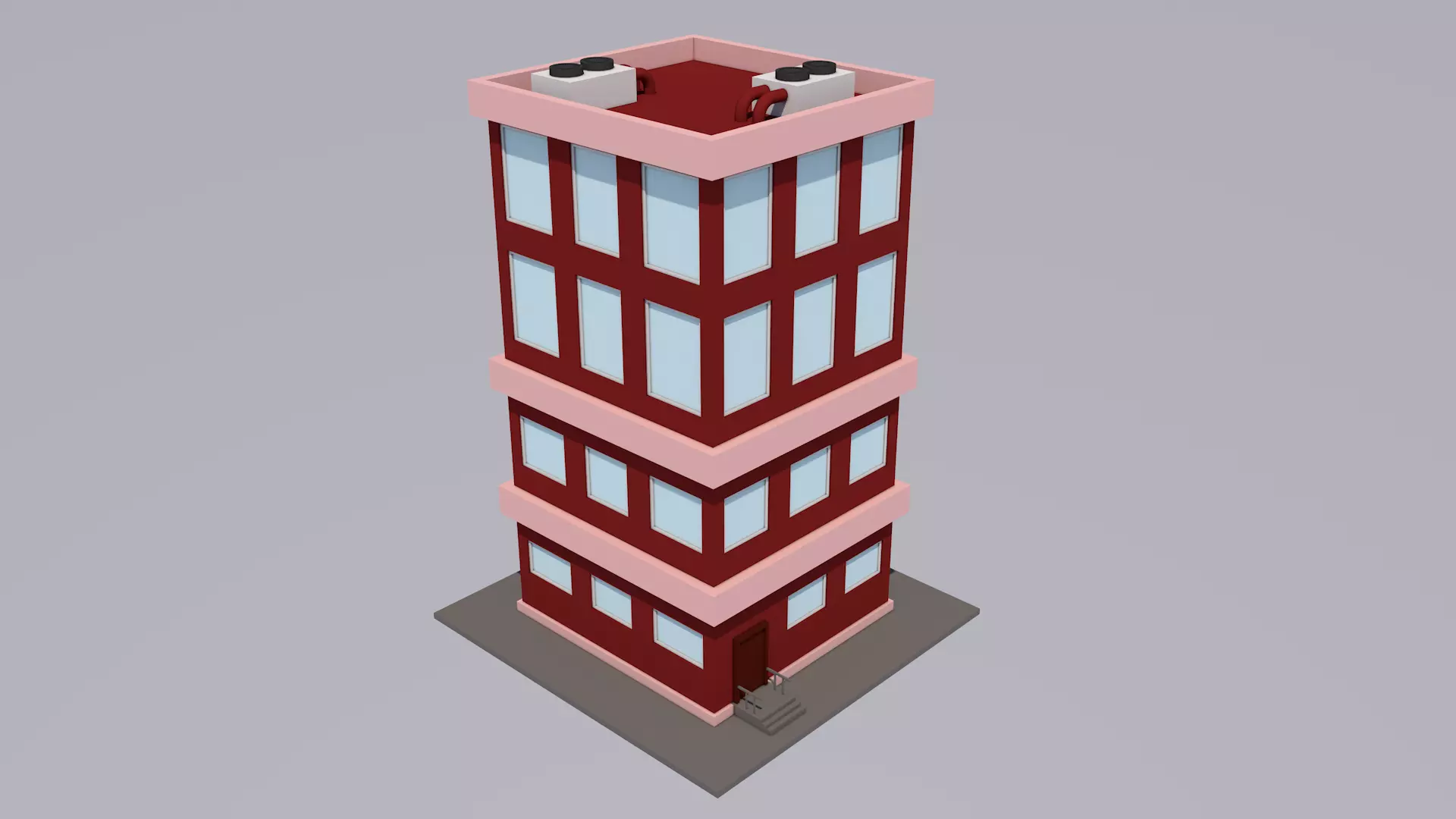 Cartoon House Low-poly 3D model_2