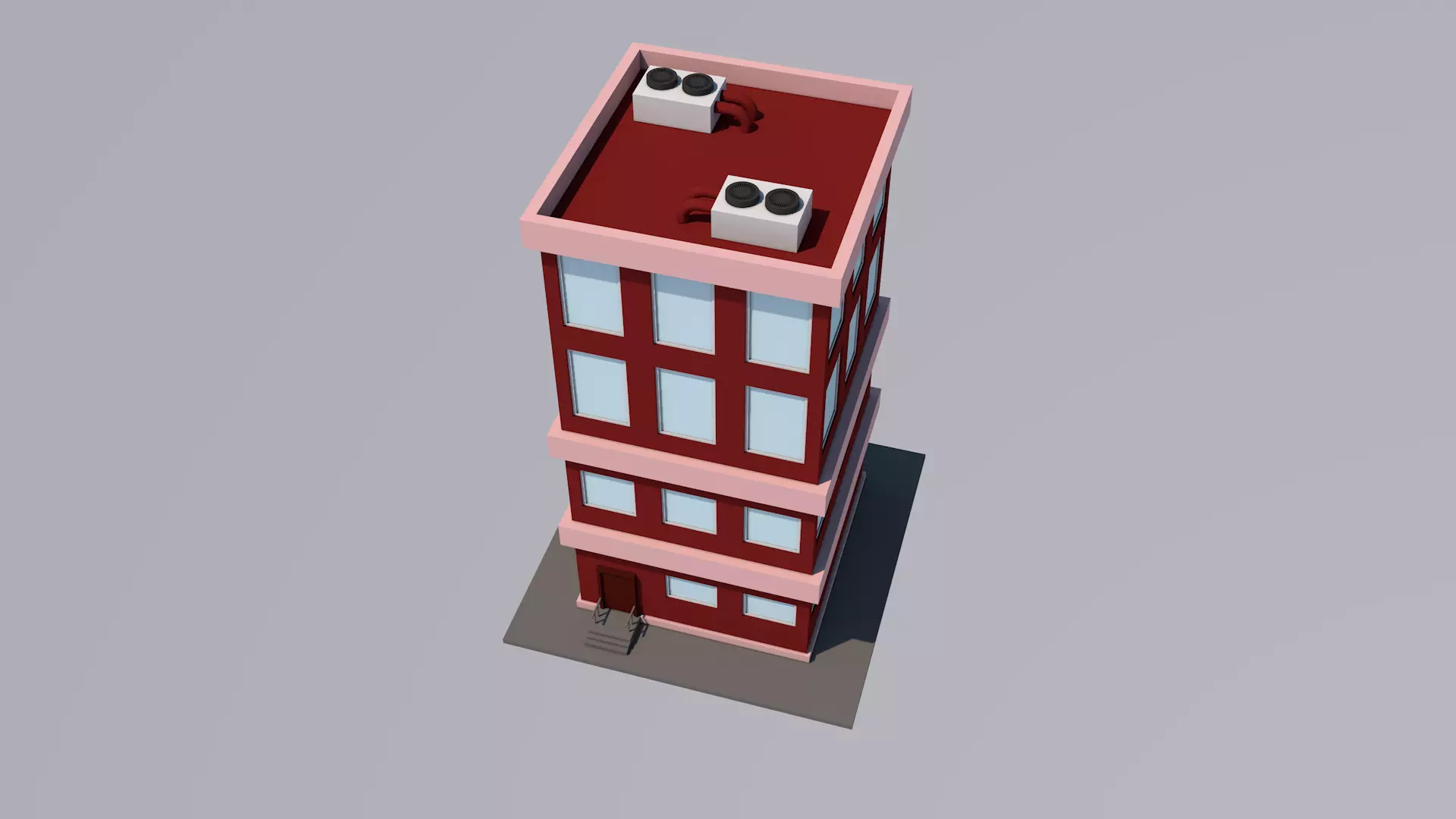 Cartoon House Low-poly 3D model_4
