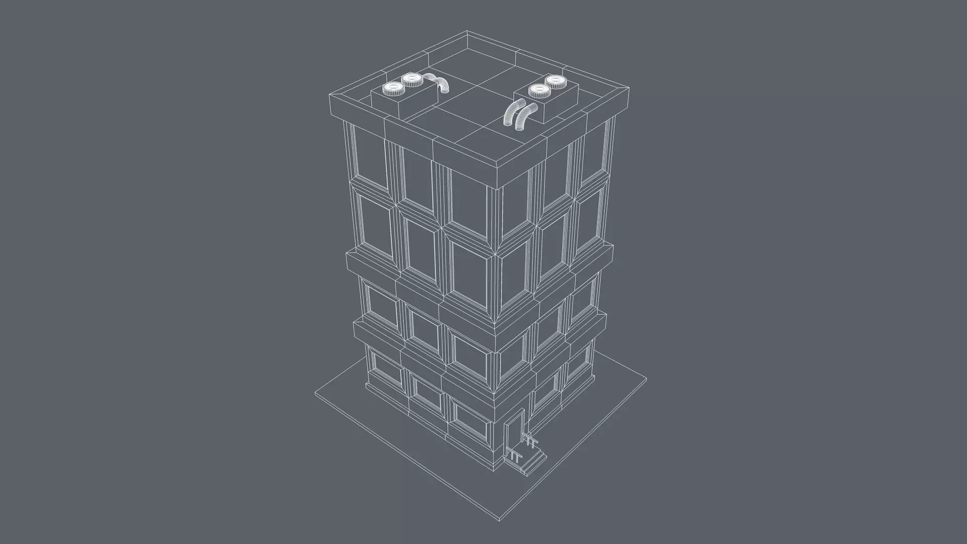 Cartoon House Low-poly 3D model_12