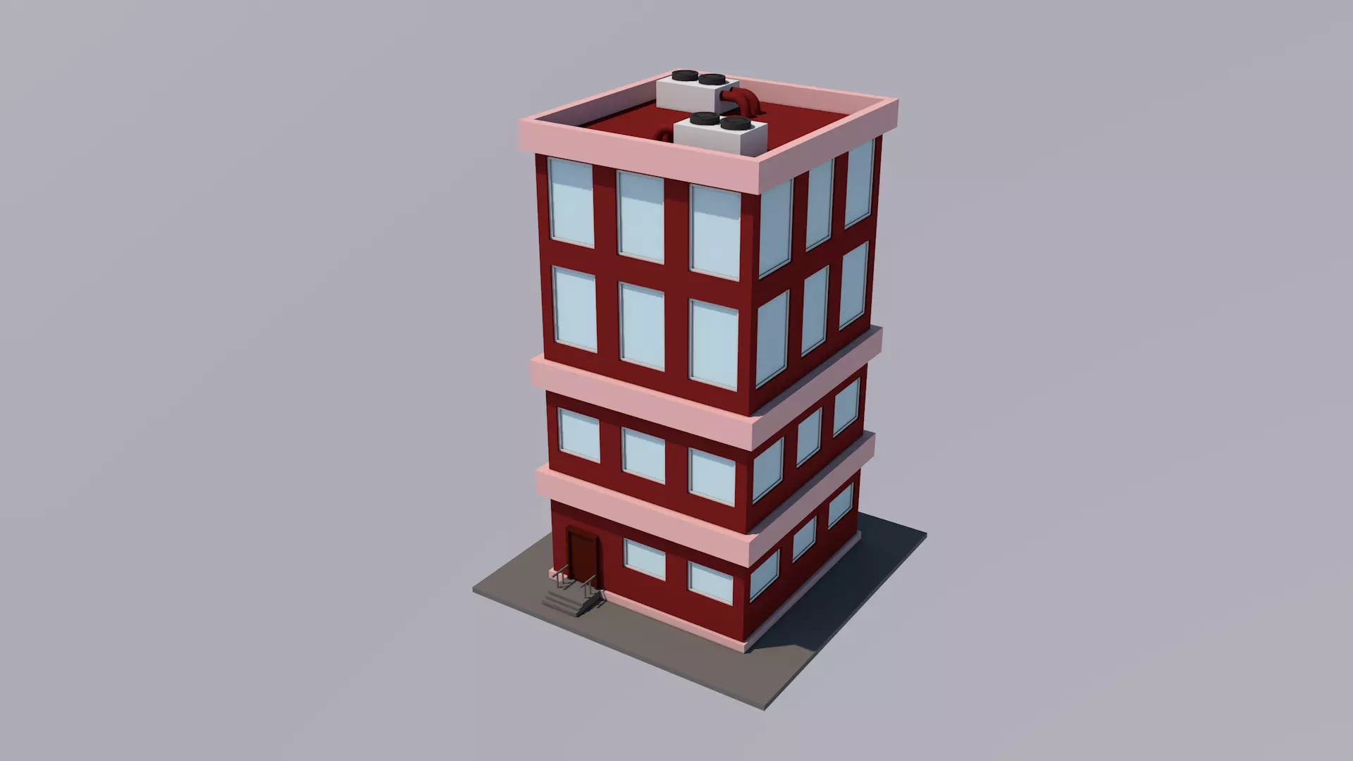Cartoon House Low-poly 3D model_3