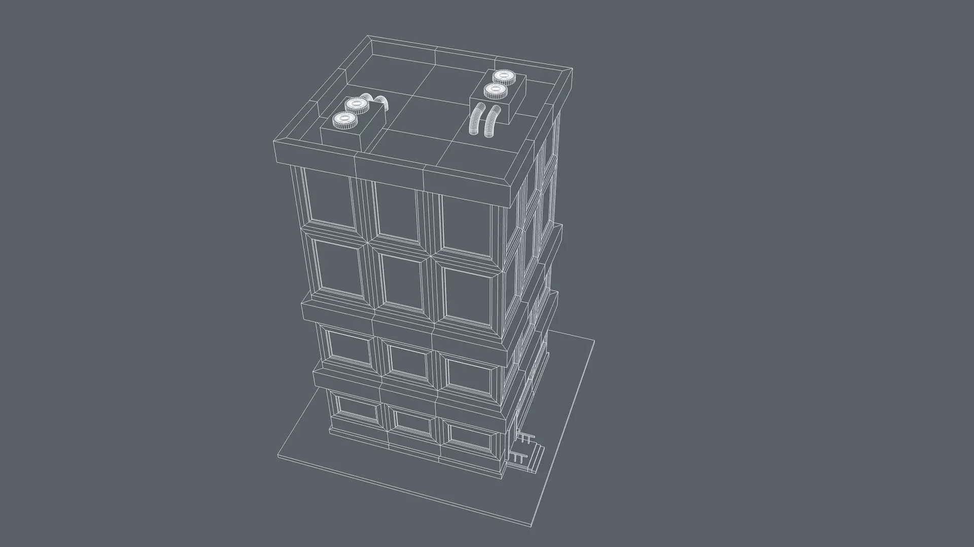 Cartoon House Low-poly 3D model_14