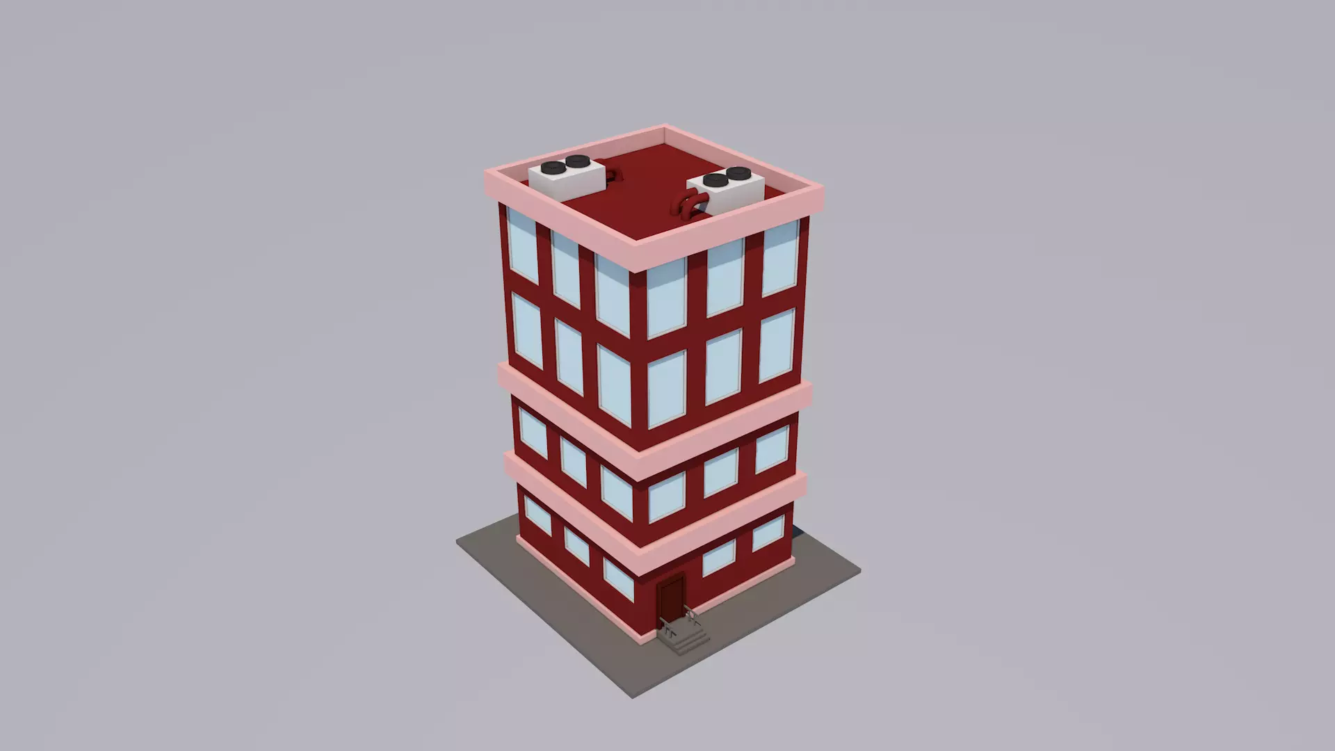 Cartoon House Low-poly 3D model_0