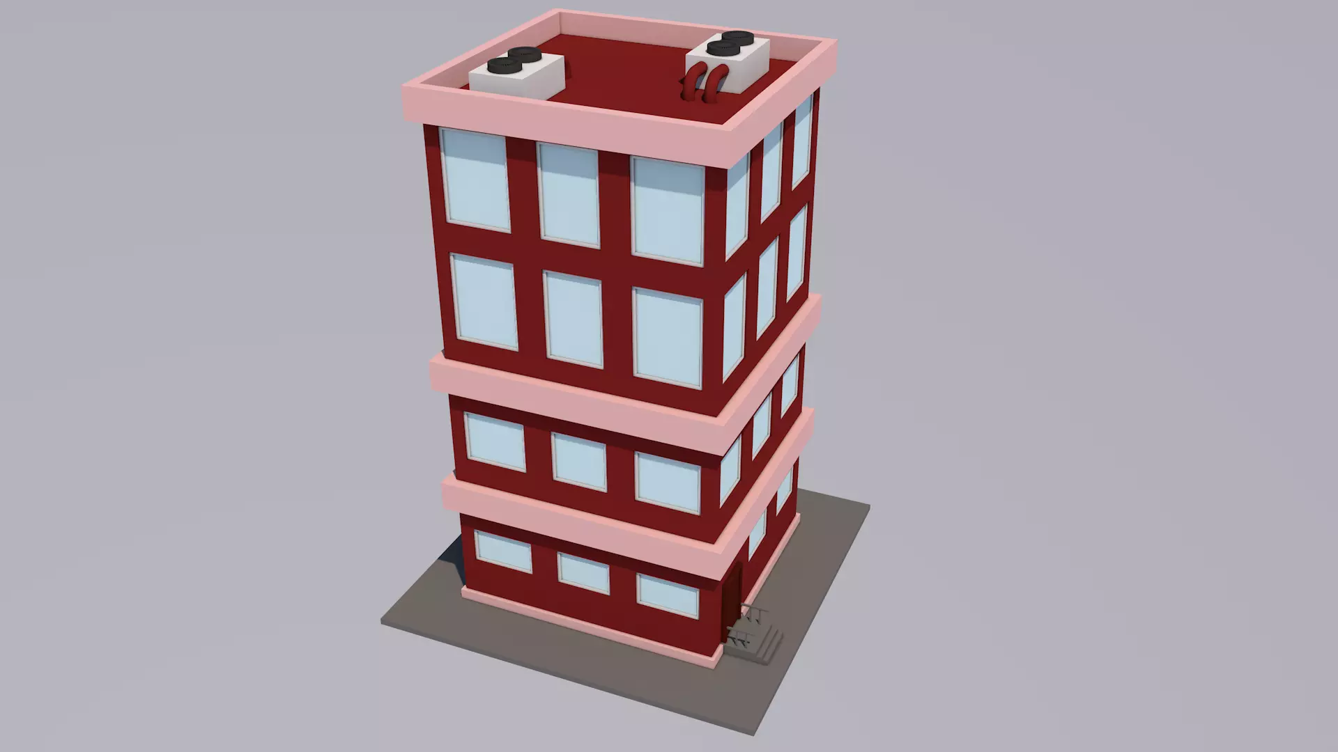 Cartoon House Low-poly 3D model_7