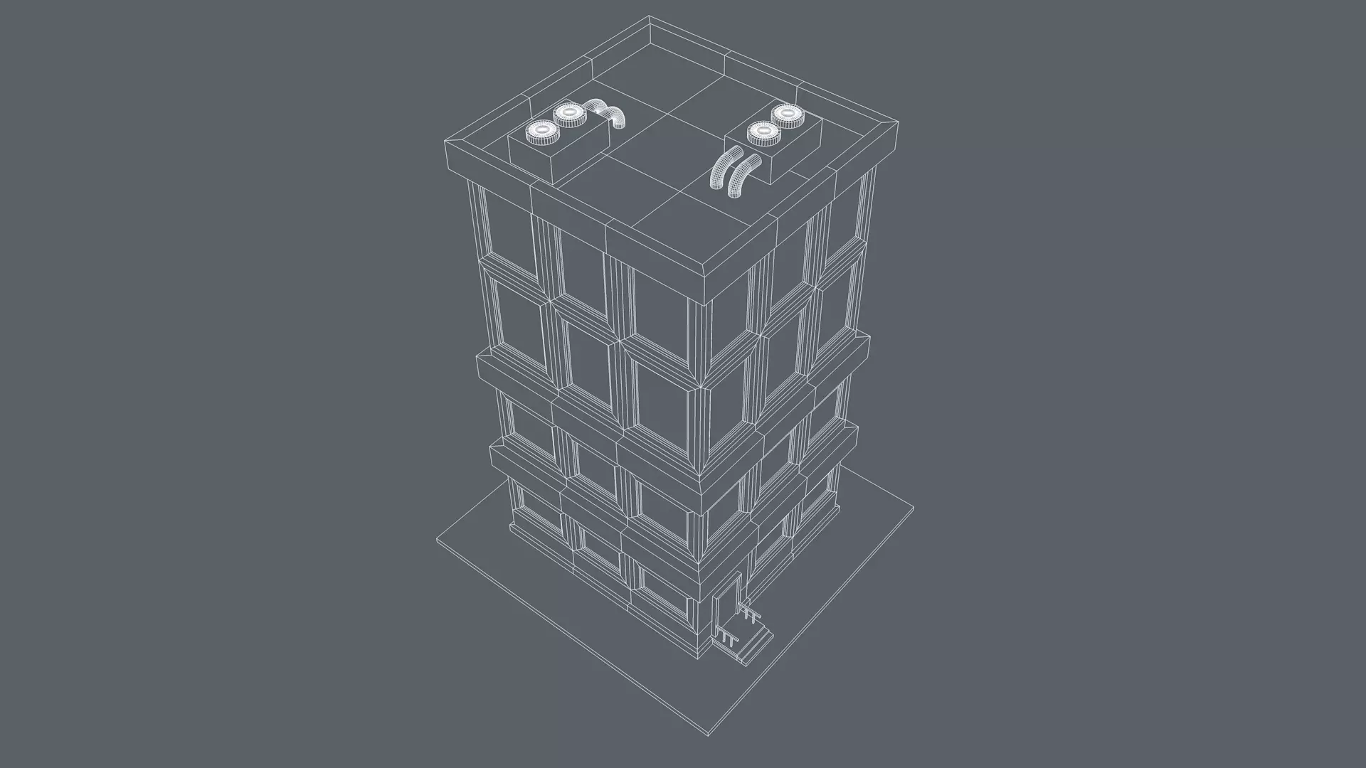 Cartoon House Low-poly 3D model_13