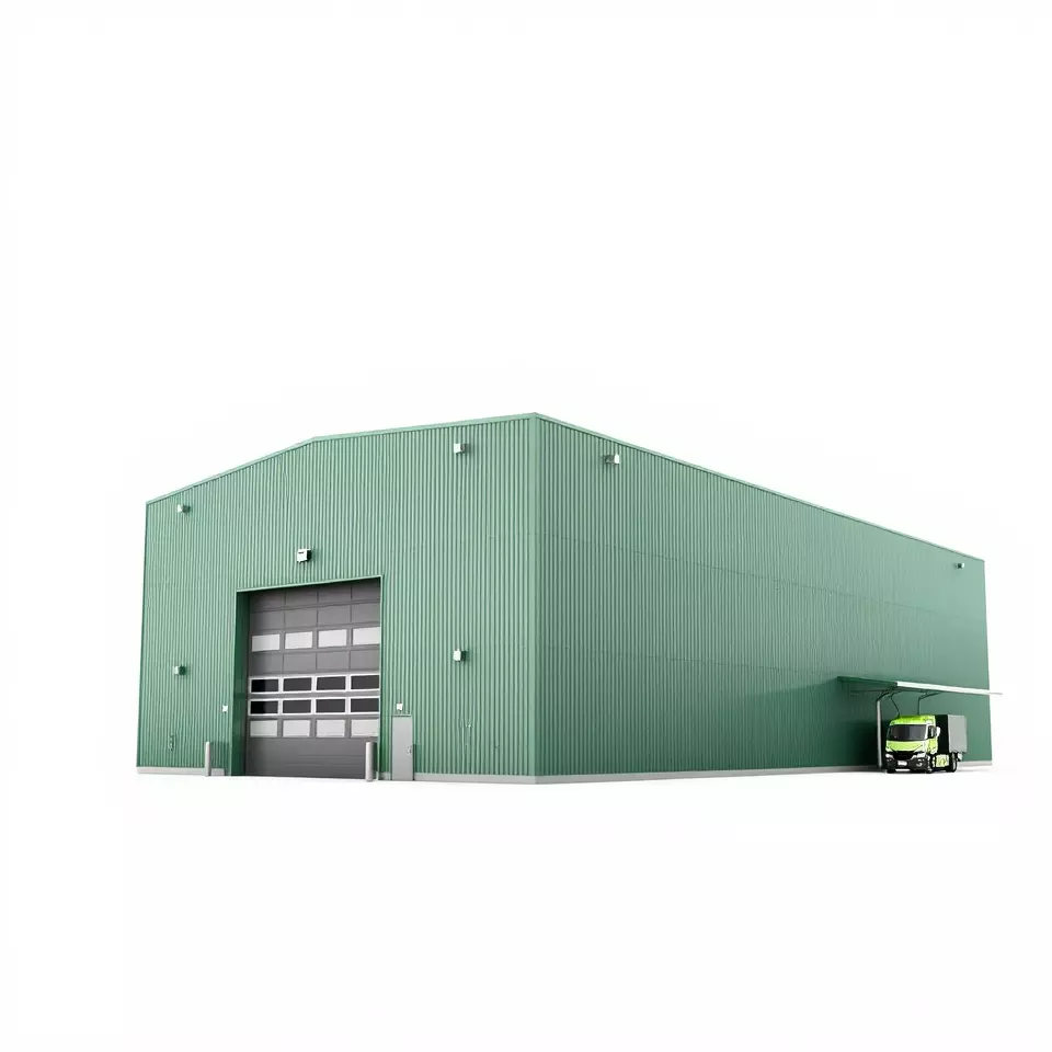 Green Industrial Warehouse model pack Low-poly 3D model_2