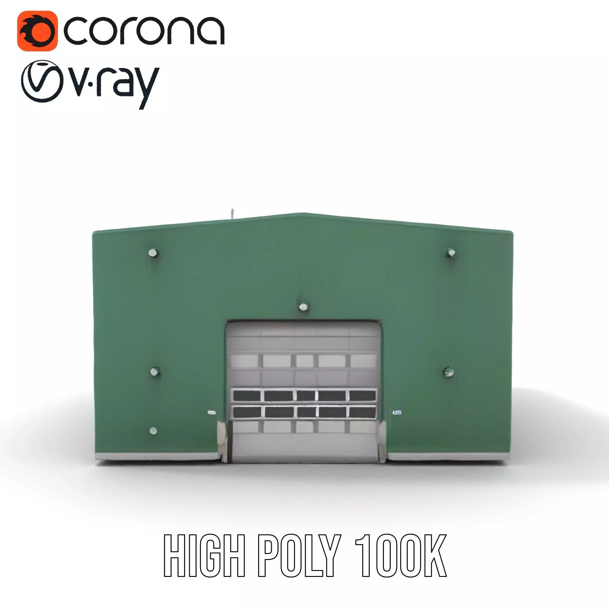 Green Industrial Warehouse model pack Low-poly 3D model_31